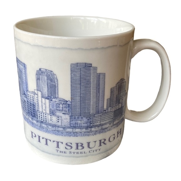 Starbucks 2007 Pittsburgh Steel City Architect Series Coffee Mug Blue and white - Picture 3 of 12